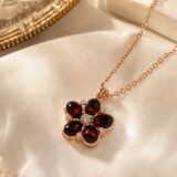Rose Gold & Garnet Necklace